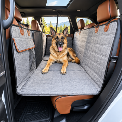 Pet Car Seat Extender with Mesh Barrier
